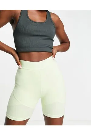 adidas Training Glam Babe high-shine detail leggings in lime green