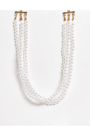 Women's Pearl Necklace with Nialaya Letters