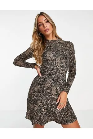 Whistles Jersey print leopard flippy mini dress