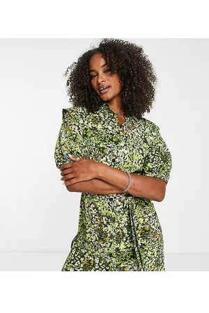 Topshop Mini shirt dress in camo print