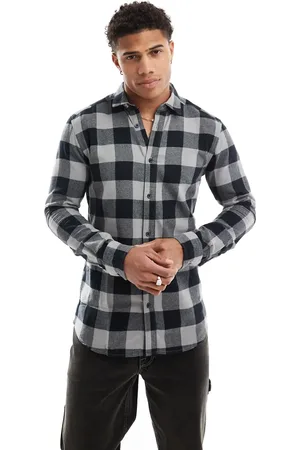 Only & Sons Buffalo check shirt in and black