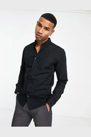 Only & Sons Slim fit stretch poplin shirt in