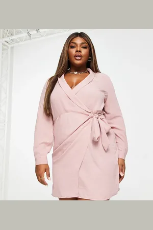 ASOS ASOS DESIGN Curve collared wrap mini dress in
