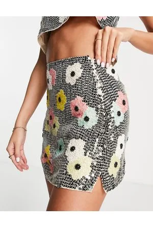 ASOS Placement floral embellished mini skirt co-ord