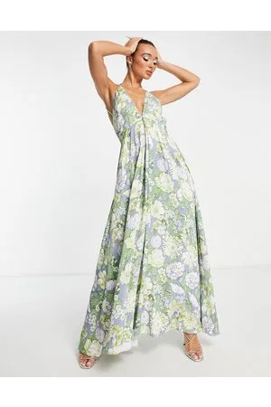 ASOS Satin cami maxi dress in garden floral print