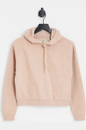 Brave Soul Gemma cropped hoodie in taupe