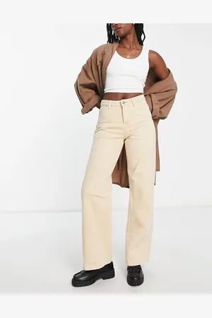 Noisy May Amanda wide leg jean in stone