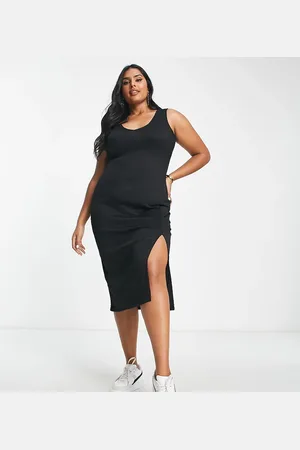 River Island V neck midi dress in