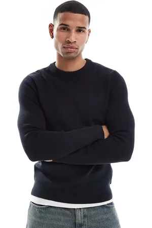 Only & Sons Premium knitted ribbed jumper crew neck jumper in