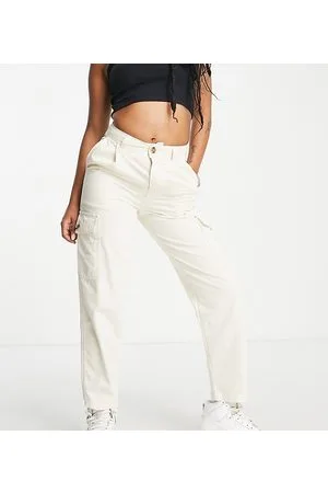 Topshop Utility pocket pleated peg trouser in ecru