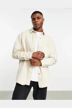 Bershka Denim overshirt in ecru