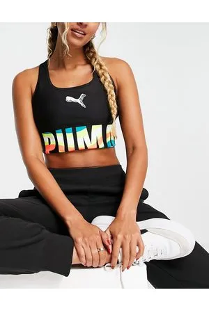 Buy Puma Mid Impact Yogini Cross Over Bra - Black