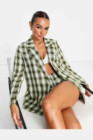 Urban Threads Oversized blazer in check