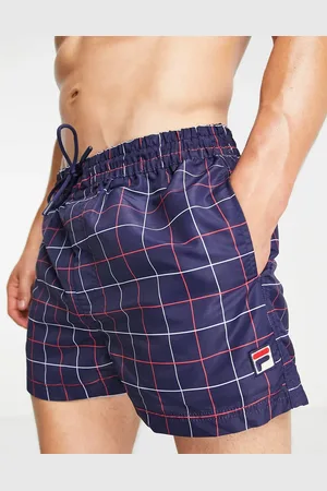 Fila Check swimshorts with logo in