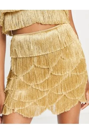 ASOS Co ord mini skirt with fringe layered detail in