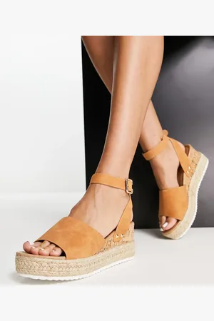 Glamorous Espadrille wedge sandals in tan
