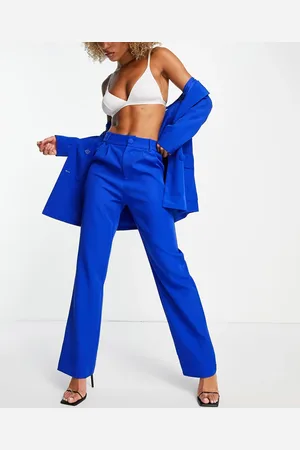 4th & Reckless 4th + Reckless wide leg suit trousers in cobalt