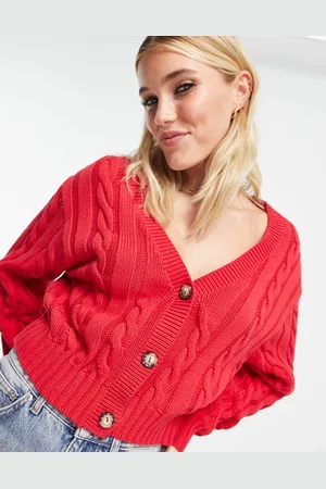 Monki Cable knit caridgan in