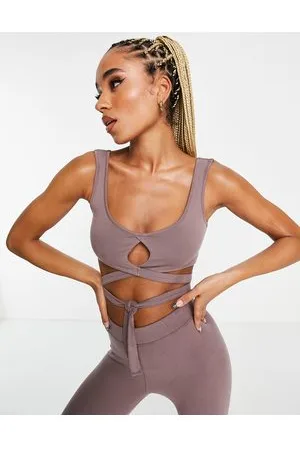 HIIT racer back bralet with bust seam in caramel