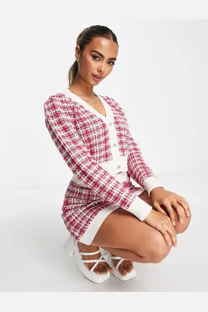 Miss Selfridge Boucle knit cardigan in co-ord