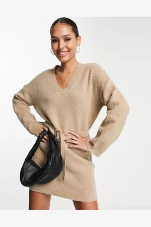 ASOS Knitted mini dress with belt in