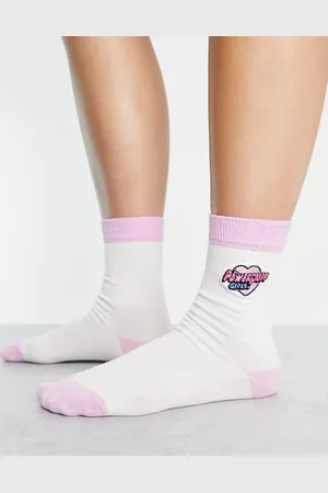 Skinnydip X Powerpuff Girls socks in pink and white