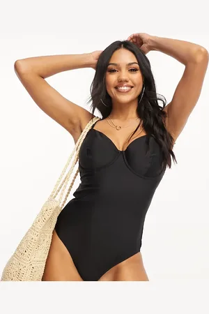 Ivory Rose Fuller Bust underwired swimsuit with tie up shoulder in