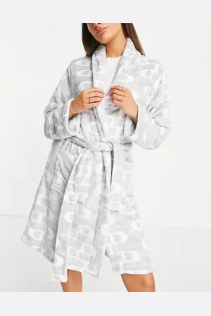 Dune Dune soft robe in grey logo print