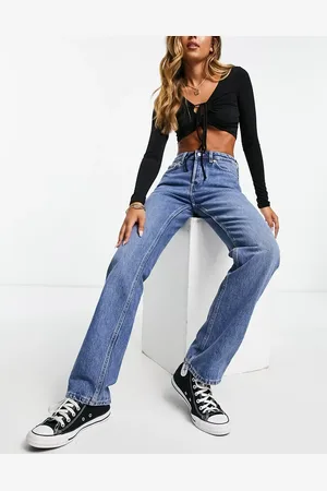 Weekday Pin mid rise straight leg jean in harper