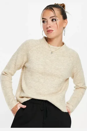 Pieces® High neck jumper in beige