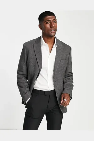 ASOS Skinny single breasted blazer in dark khaki texture