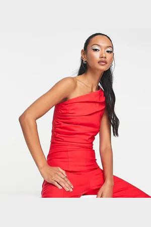 Vesper One shoulder ruched crop top co-ord in