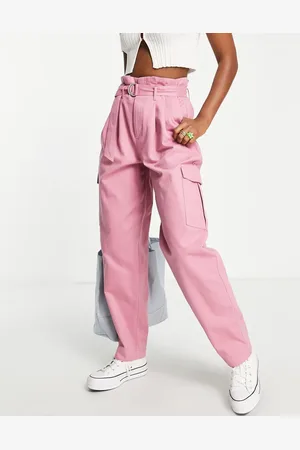 JJXX Belted straight leg cargo trousers in