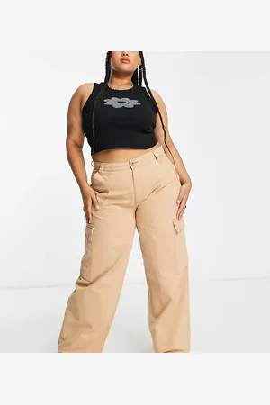 ASOS ASOS DESIGN Curve oversized cargo trousers in stone