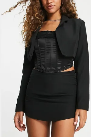 Public Desire Curved micro mini skirt co-ord in