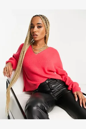 Threadbare Lily v neck slouch jumper in bright