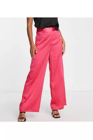 Red Floral Wide Leg Trousers  New Look