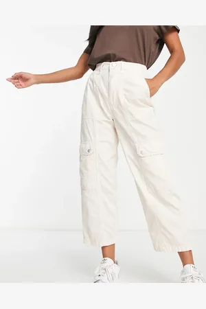 Miss Selfridge Petite side pocket cargo trouser in ecru