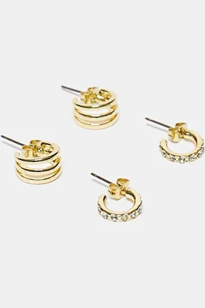 Pieces® Exclusive 18k plated 2 pack huggie earrings in
