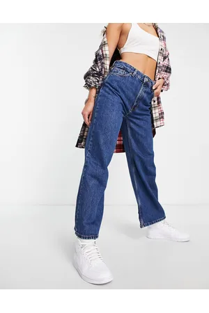 Monki Mamiko wide leg cropped jeans in