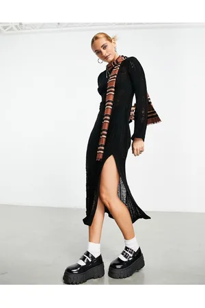 ASOS Knitted maxi dress in ladder stitch in