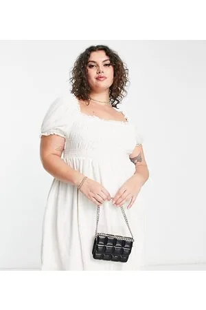 Daisy Street Mini milkmaid tea dress with puff sleeves in