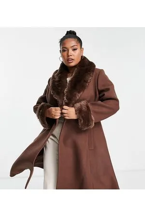 Missguided faux fur bomber jacket in chocolate - BROWN