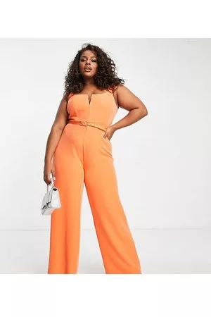 ASOS ASOS DESIGN Curve square neck jumpsuit with kick flare in