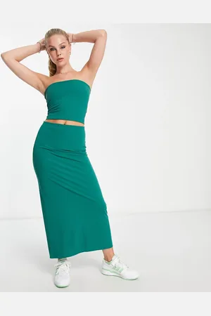 Pull&Bear High waisted midiaxi skirt co-ord in emerald