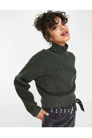 Weekday Ice high neck jumper in khaki