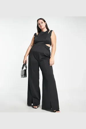 Extro & Vert Plus Tailored wide leg cut out jumpsuit in