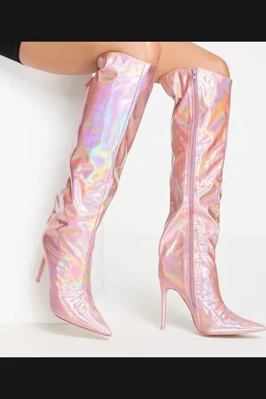 Public Desire Independent metallic knee boots in