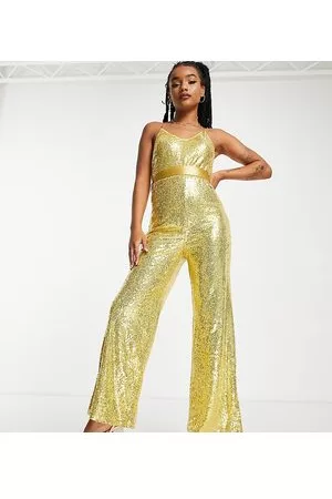 Extro & Vert Petite Cami wide leg jumpsuit in sequin