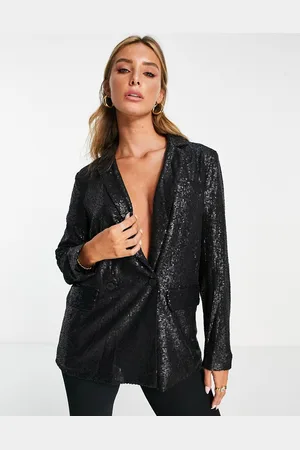 Whistles Sequin double breasted blazer in